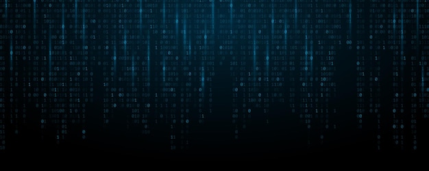Vector binary data software programming code background random 0 and 1 numbers of program code digital data technology concept vector illustration