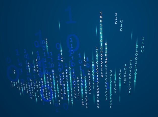 Vector binary programming code vector abstract background