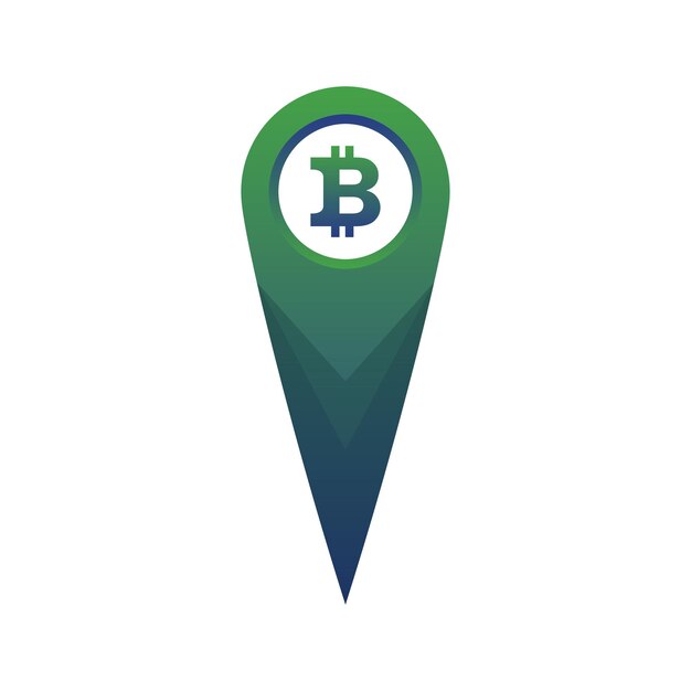 Vector bitcoin location logo element design template icon