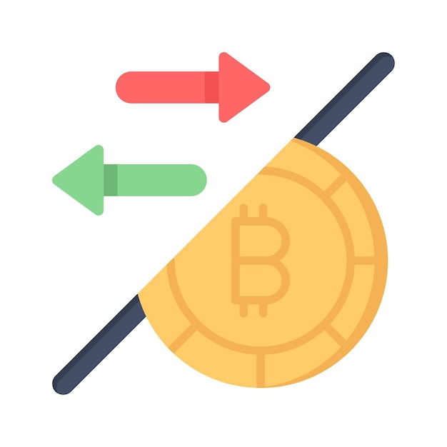 Vector bitcoin transaction vector design isolated on white background