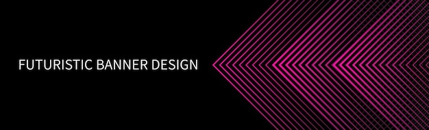 Vector black abstract banner with pink triangular pattern modern geometric texture and angles