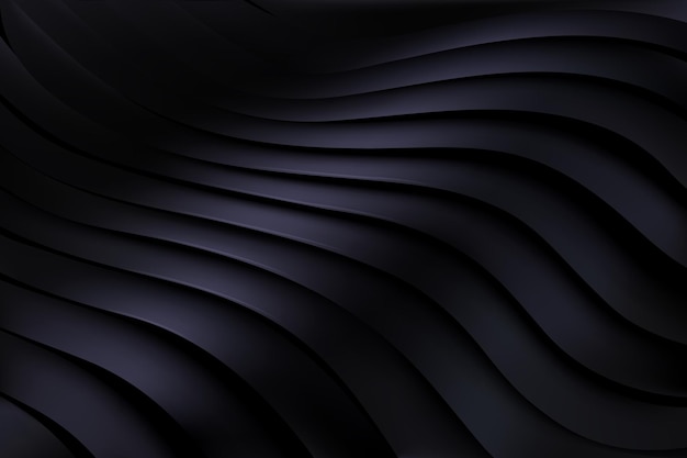 Vector black background 3d abstract architecture wallpaper geometry cover wavy texture ripple surface concept plastic elements curve lines flow minimal backdrop vector banner design