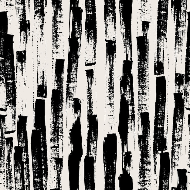 Vector black brushstrokes decorative seamless pattern repeating background tileable wallpaper print
