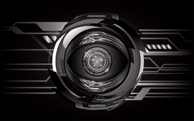 Vector black eye cyber circuit future technology concept background