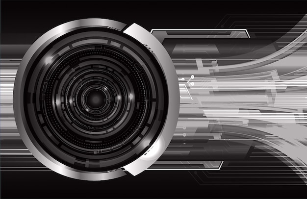 Vector black eye cyber circuit future technology concept background