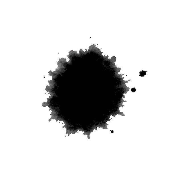 Vector black ink splatter on white background