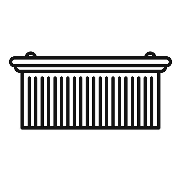 Vector black line icon of a container dumpster