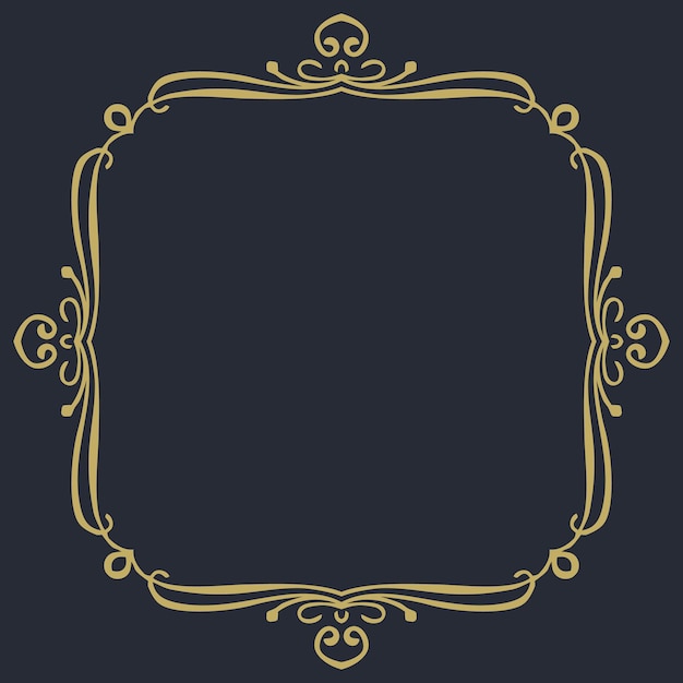 Vector a black square with gold trim on a black background.