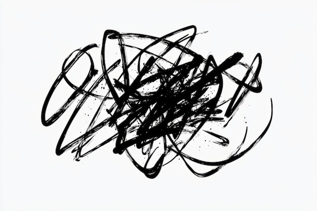 Vector black squiggle doodle illustration handwriting expression vector