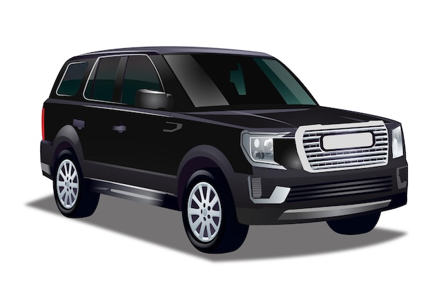 Vector a black suv with the word ford on the front