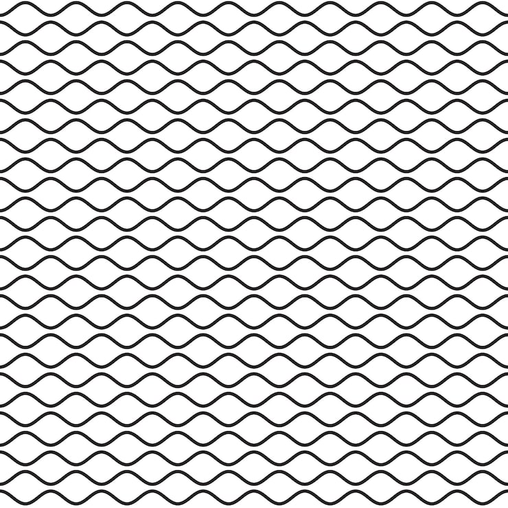 Black Wavy Line Seamless Pattern