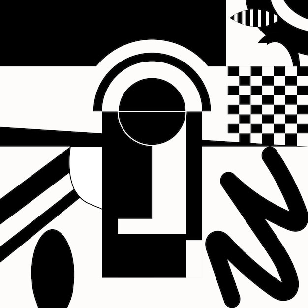 Vector black and white abstract shape pattern