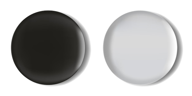 Vector black and white empty isolated flat plate