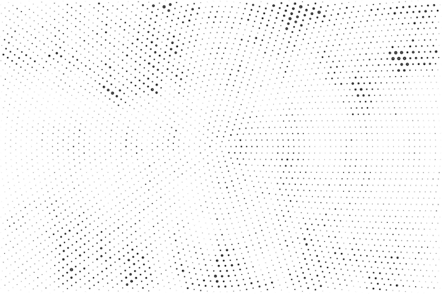 Vector black and white grunge halftone pattern texture background