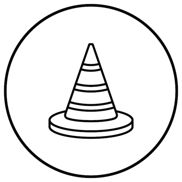 Vector a black and white image of a cone on a white background
