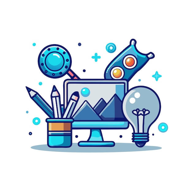 Vector a black and white logo with a flower design on it