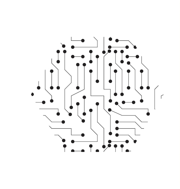 Vector black and white printed circuit board seamless background with pattern in swatches