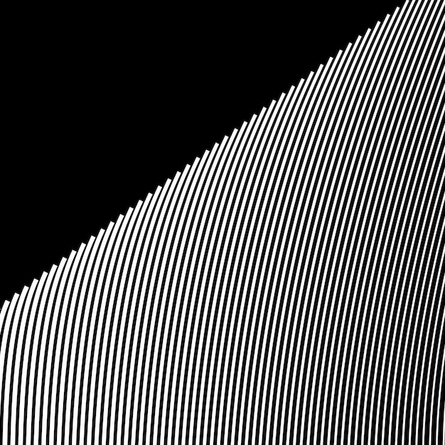Vector black and white stripes curve line pattern vector image