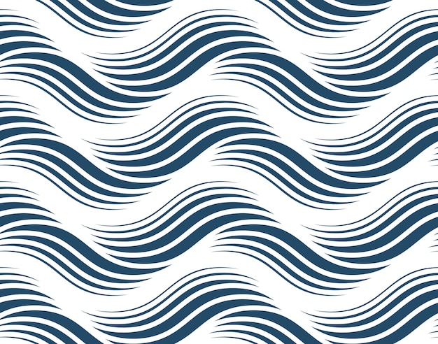 Vector black and white vector endless pattern created with thin undulate stripes, seamless netting composition. continuous interlace texture can be used as website background and as wrapping paper.