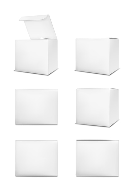 Vector blank paper box on white background