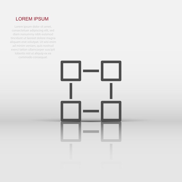 Vector blockchain technology vector icon in flat style cryptography cube block illustration blockchain algorithm concept