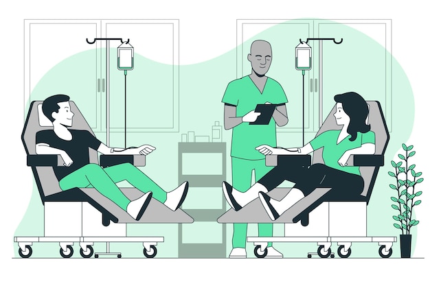 Vector blood donation concept illustration
