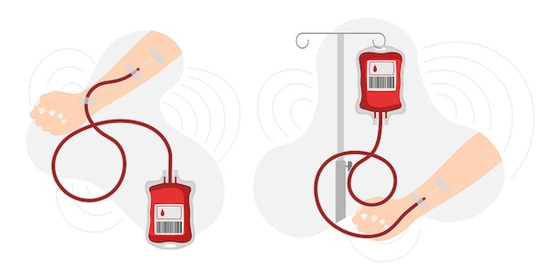 Vector blood donation set illustration
