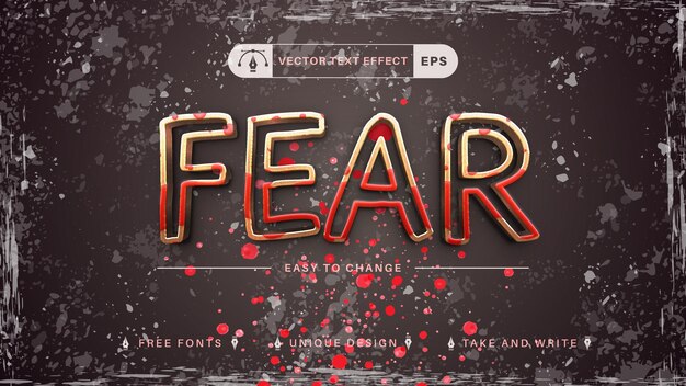 Vector blood rust editable text effect font style