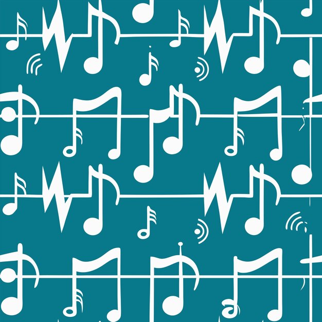 Vector a blue background with music notes and a white background