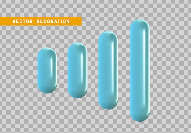 Vector blue capsule geometric shape. realistic 3d design. vector illustration