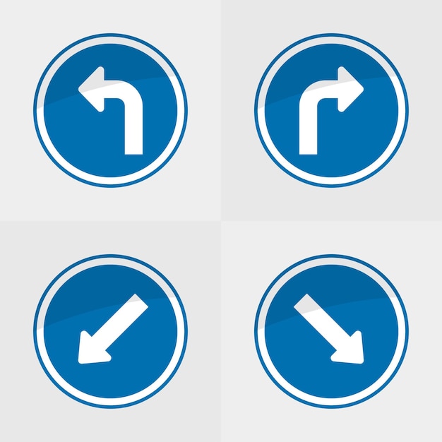 Vector blue circle traffic signs eps vector
