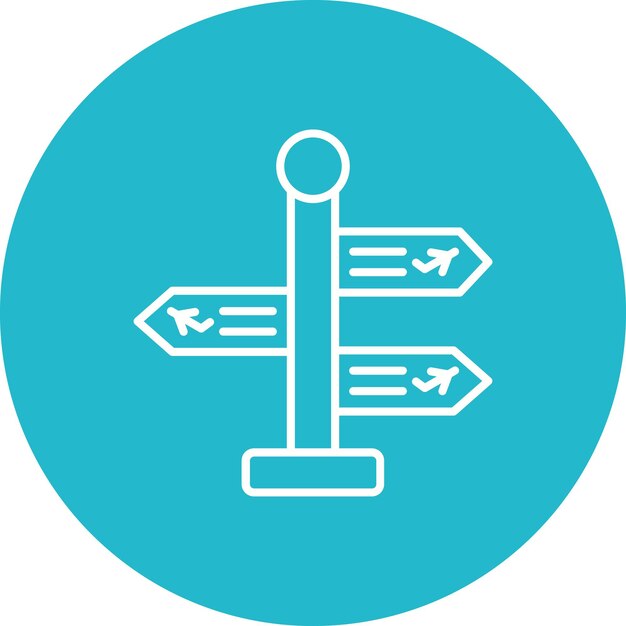 Vector a blue circle with arrows pointing to the right