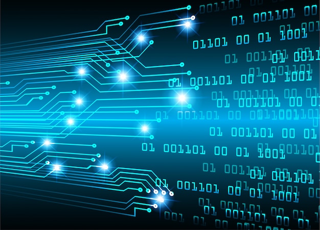 Vector blue cyber circuit future technology concept background