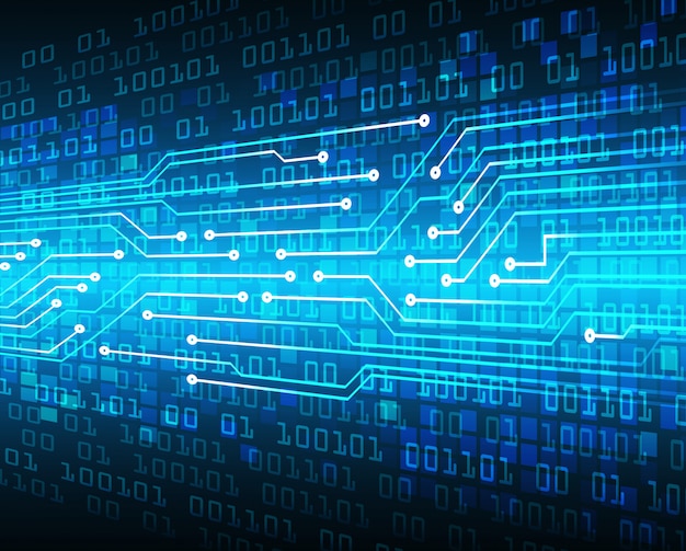 Vector blue cyber circuit future technology concept background