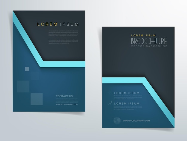 Vector blue dark and black brochure and space for text design