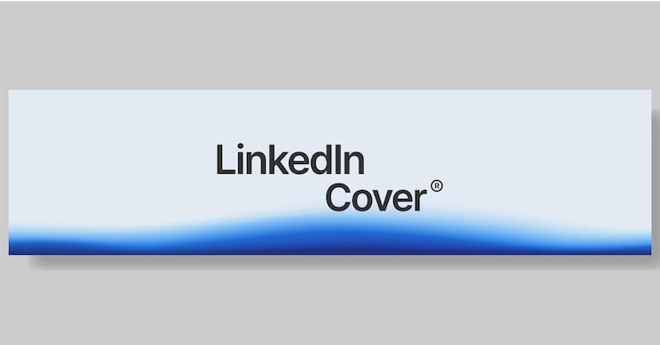 Vector blue minimalist linkedin cover banner with blurred gradient background