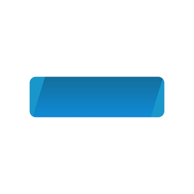 Vector blue rectangle ui button web app interface element