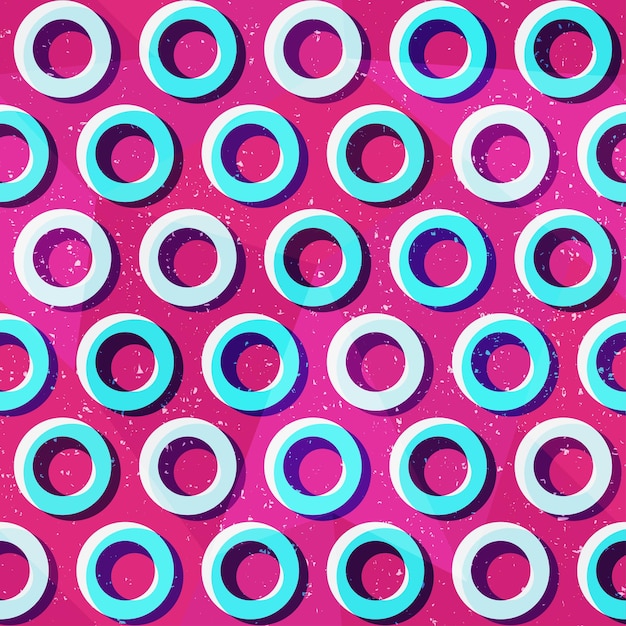 Vector blue rings seamless pattern