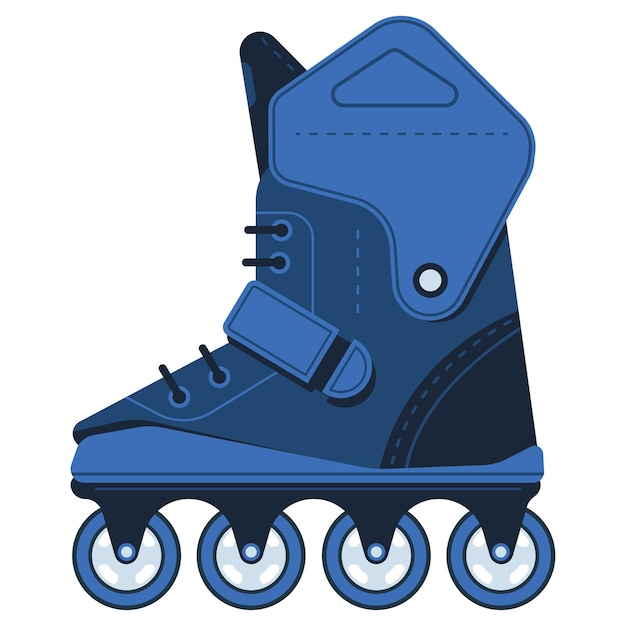 Vector blue rollerblade vector cartoon illustration isolated on a white background