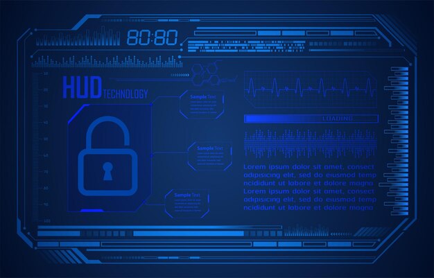 Vector a blue screen with a lock and a screen that says'cloud'on it