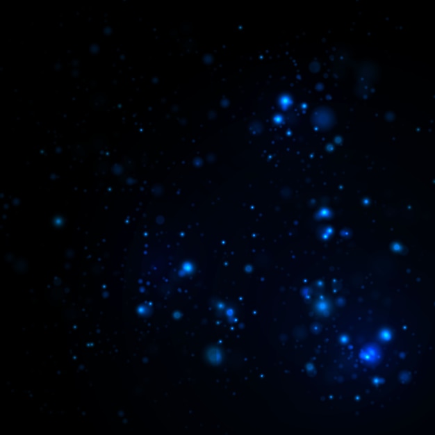 Vector blue sparkling bokeh lights