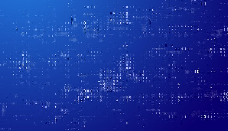 Blue Technology Background Binary Computer Code Programming Coding Hacker concept