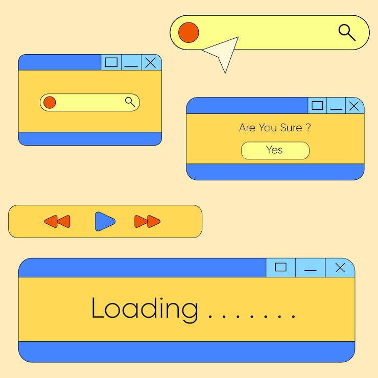 Blue Vibrant Color User Interface Vector