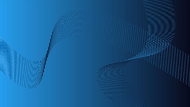 Vector blue wavy background with line wave