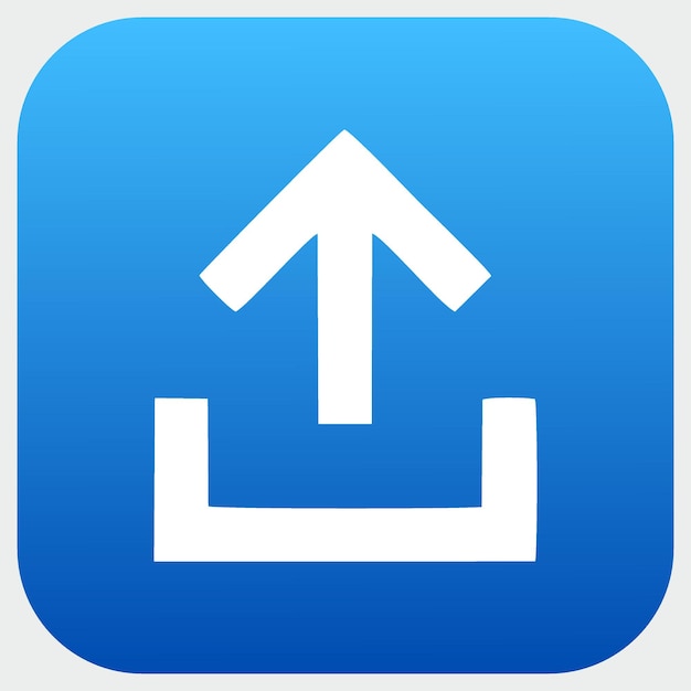 Vector a blue and white sign that has an arrow pointing up