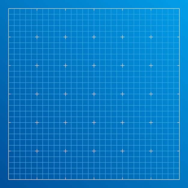 Vector blueprint background with empty space architectural blue graph paper with square grid