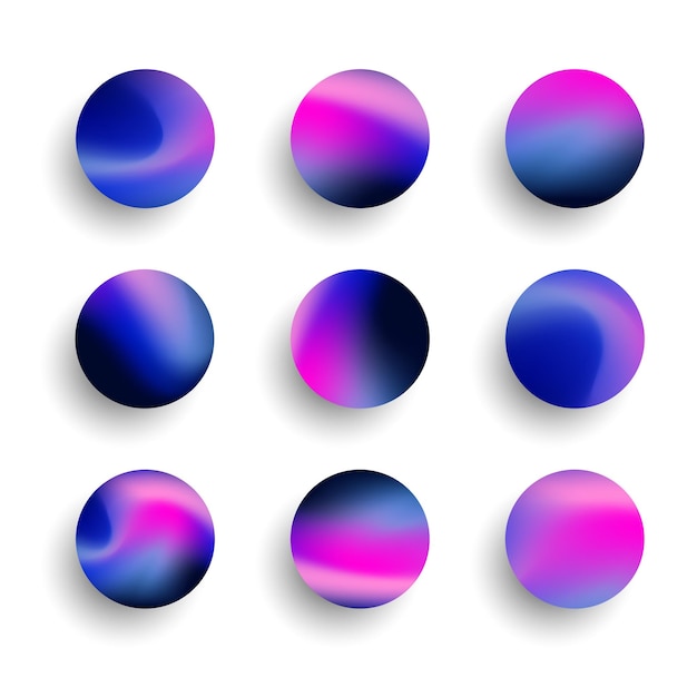 Vector blurred avatars gradients set background vector illustration