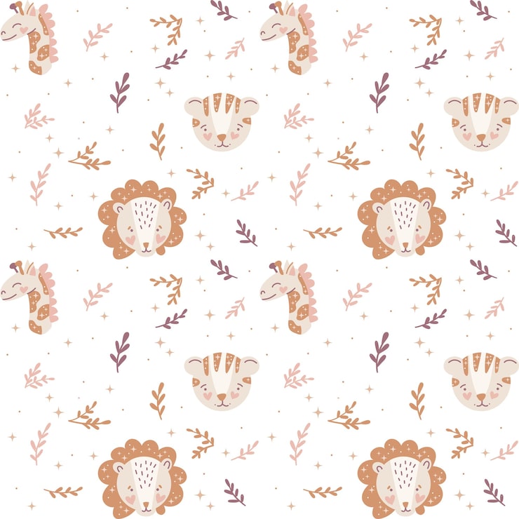 Boho seamless pattern with animals