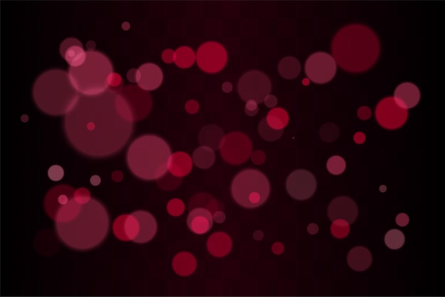 Vector bokeh set multiple blurred circles randomly distributed with soft focus depth created by overlapping transparent layers on dark background