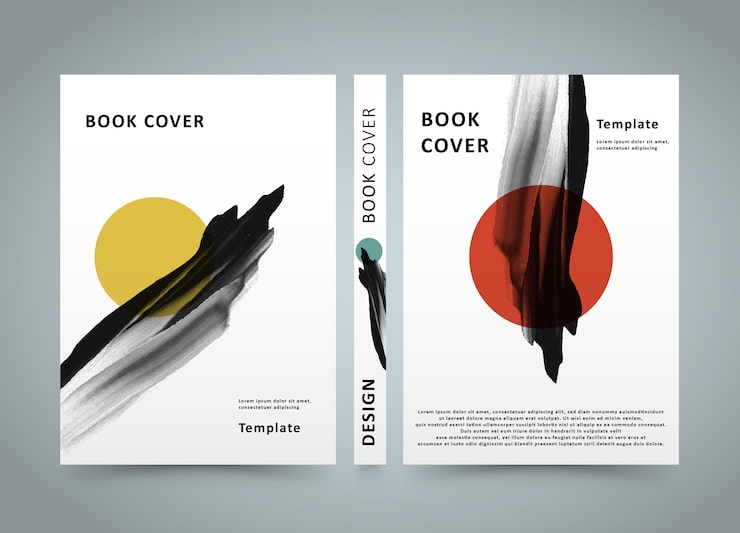 Vector book cover abstract minimalist art soft cover book design poster design